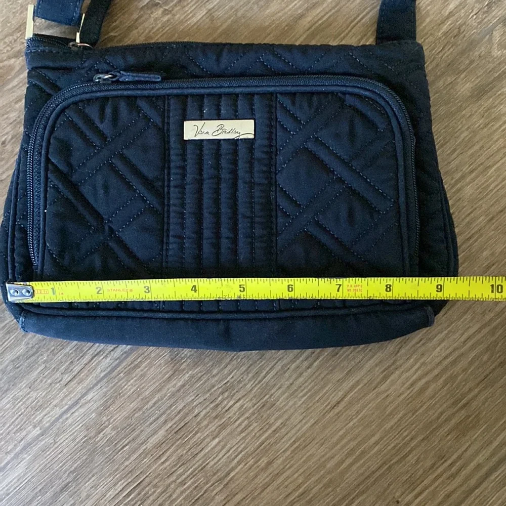 Vera Bradley Lil Hipster Crossbody Solid black. Small travel wallet purse.